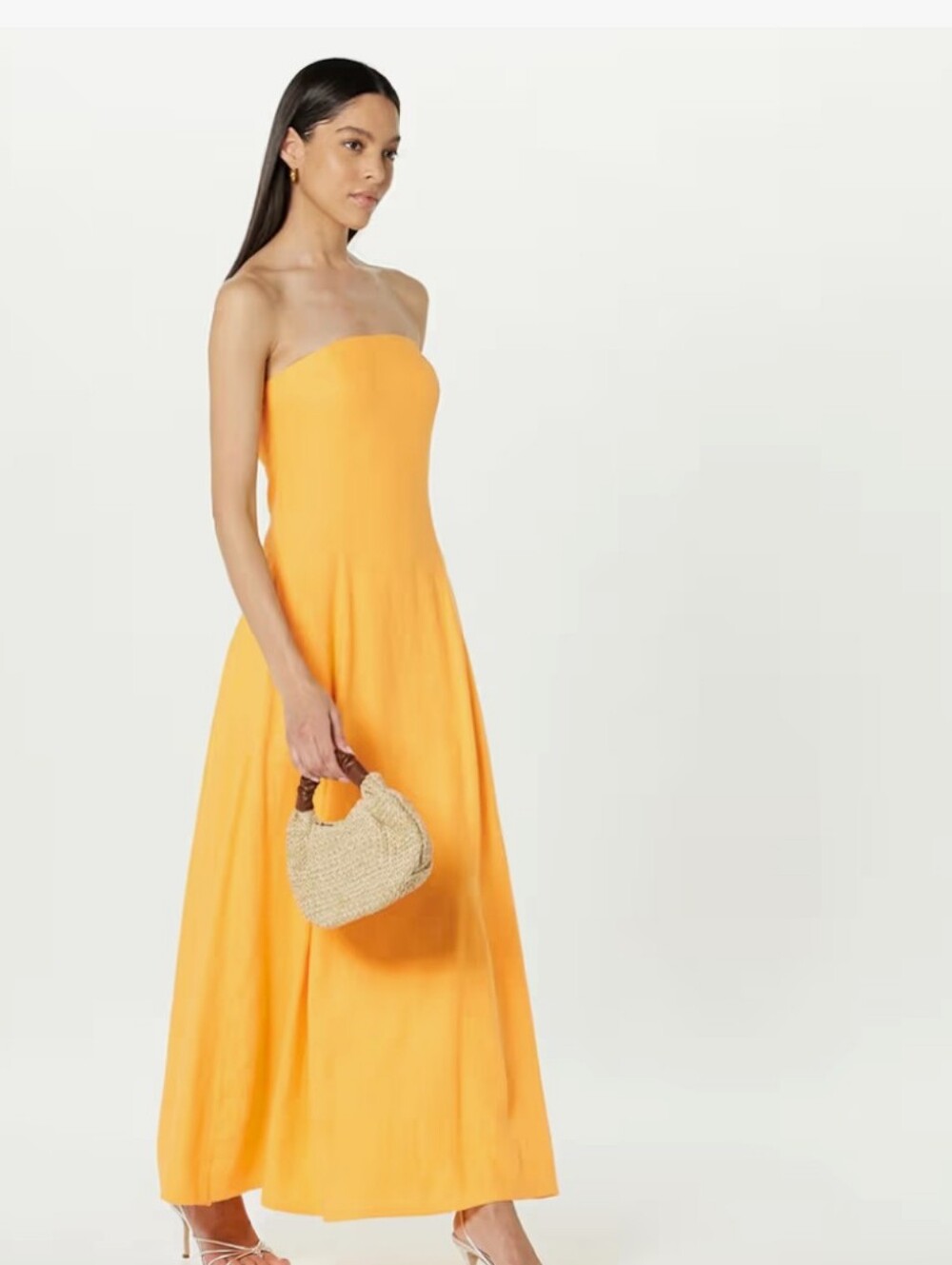 The Drop Strapless Yellow Maxi Dress Size Medium.